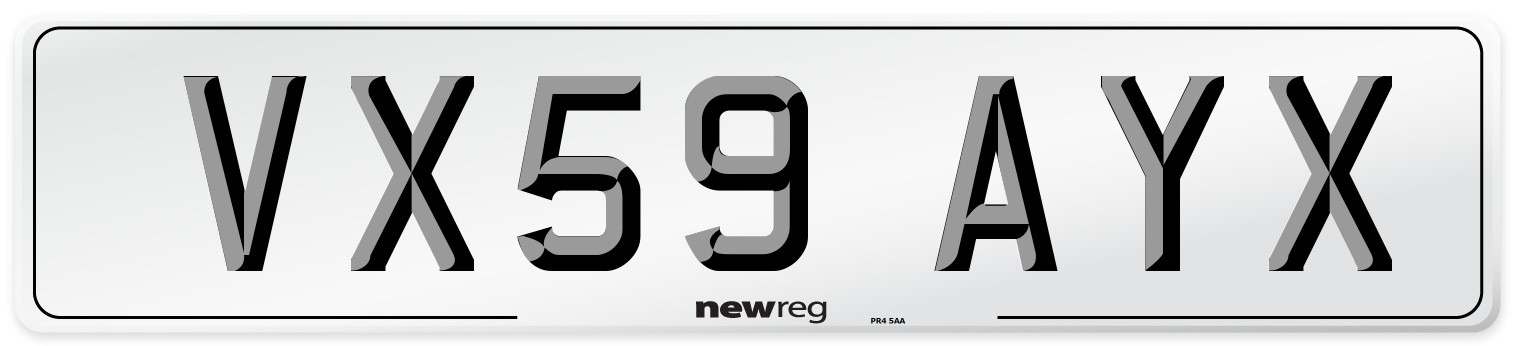 VX59 AYX Number Plate from New Reg